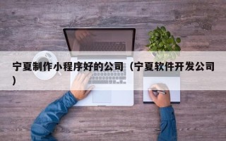 宜都宁夏制作小程序好的公司（宁夏软件开发公司）